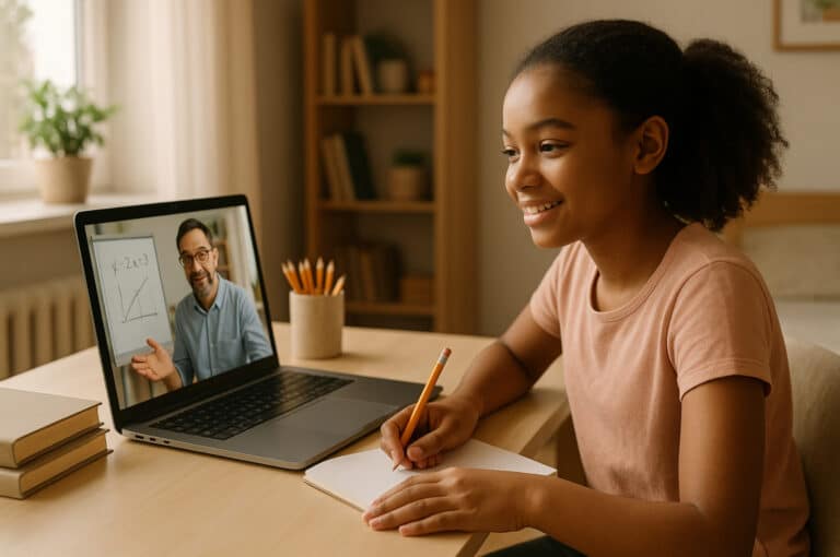 Student attending consistent online tutoring with Tutor Coach America tutor